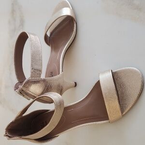 Elegant Gold Heeled Sandals